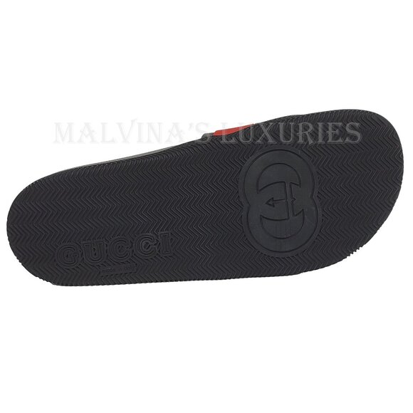 GUCCI SHOES MEN INTERLOCKING G LOGO RUBBER SLIDES w WEB STRIPE sz 9 / 9.5 - Picture 14 of 15